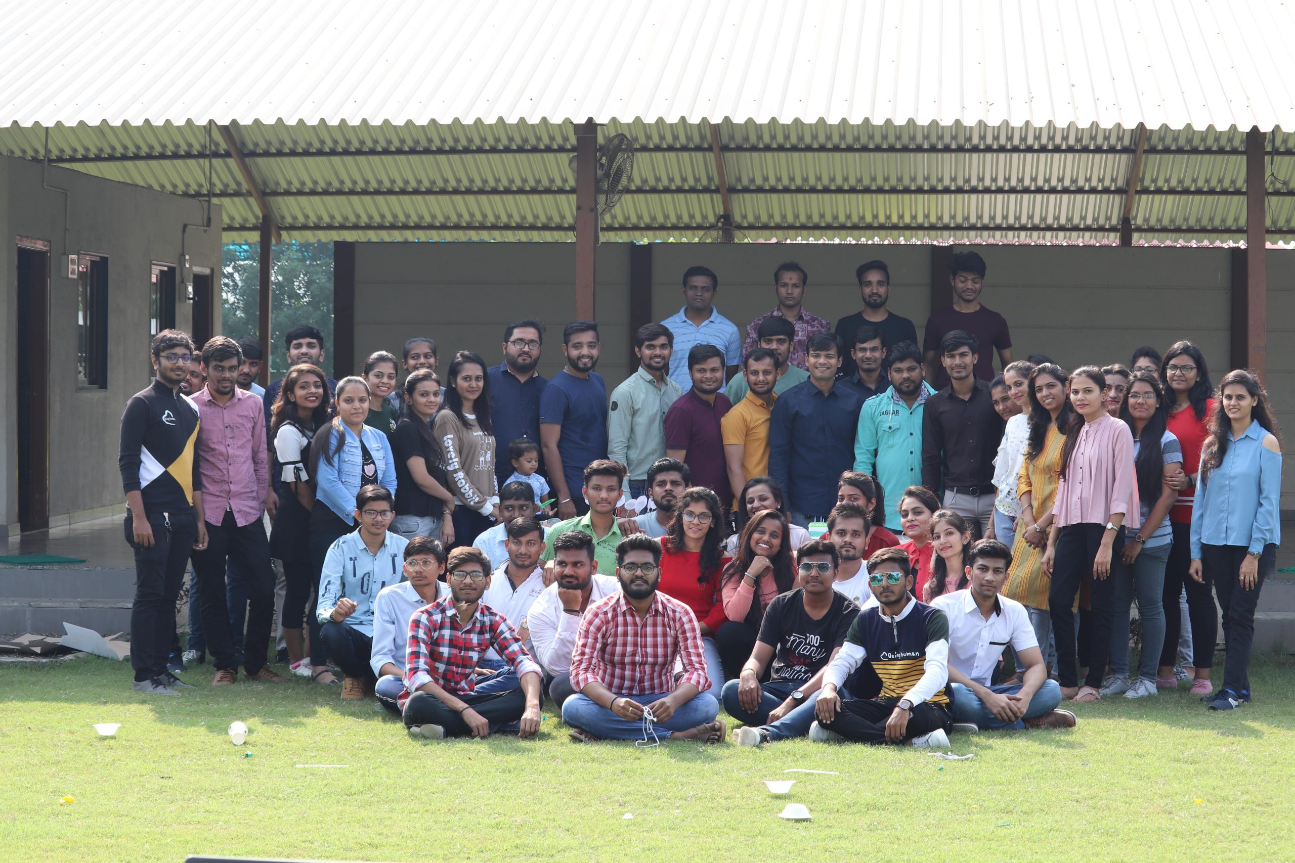 Technology delivery team at an outdoor company event